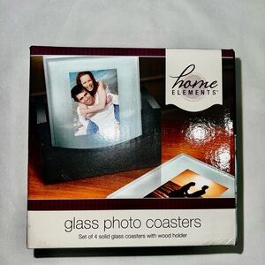 Home Element Glass Photo Coasters - Set of 4